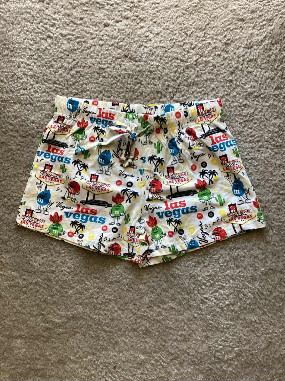 M&M'S Kids White Multi-Color Graphic Shorts, NWOT